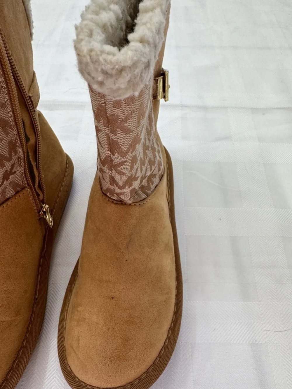 Michael Kors Logo Tan Marilu Kids Winter Boots